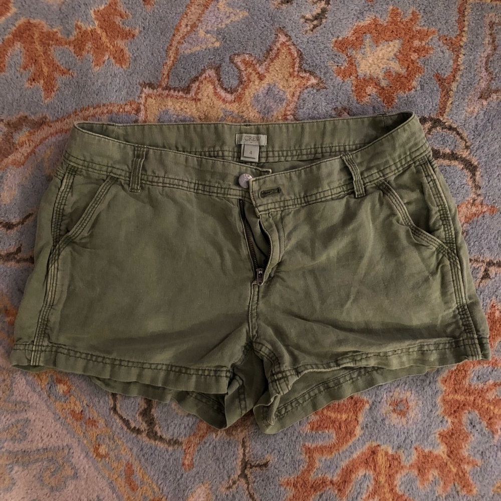 J crew cargo shorts. Relaxed green.